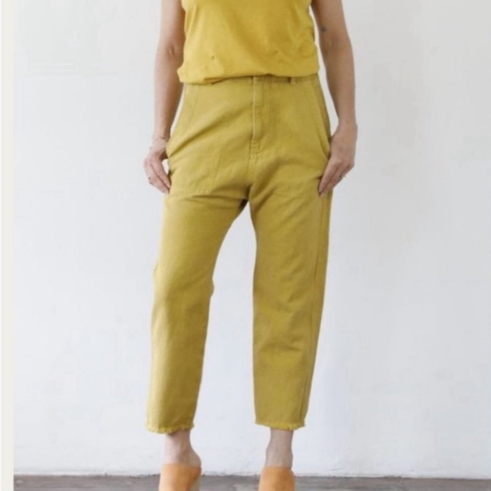 Nili Lotan Luna Pants Mustard linen blend Size 2 - Picture 11 of 15